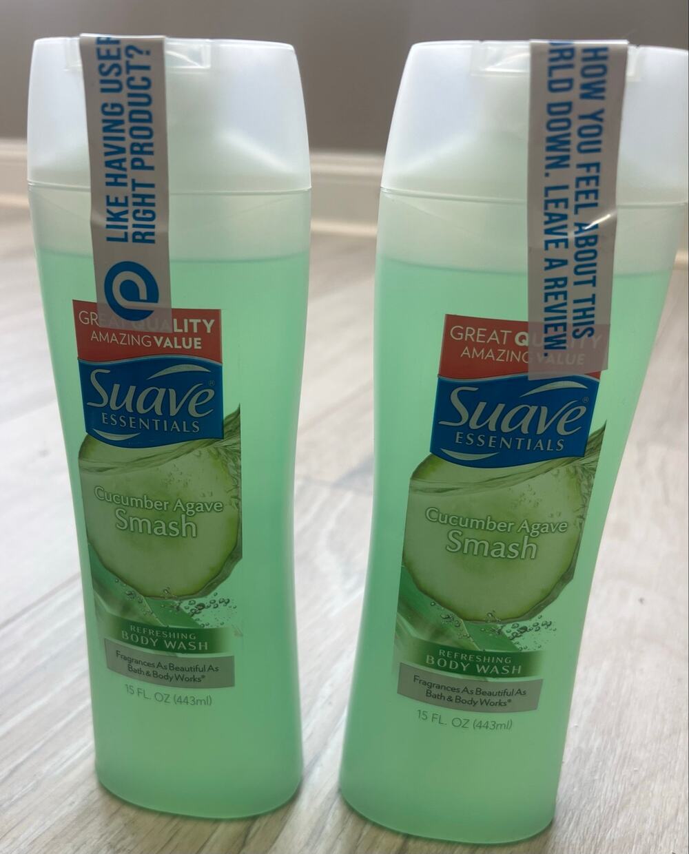 Suave Essentials Cucumber Agave Smash Body Wash 15 oz Lot of 2 Discontinued NOS